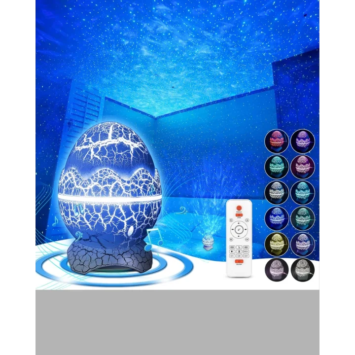 Mey İthalat® Dinozor Yumurta Gece Lambası Projektör – 14 Renk Seçeneği