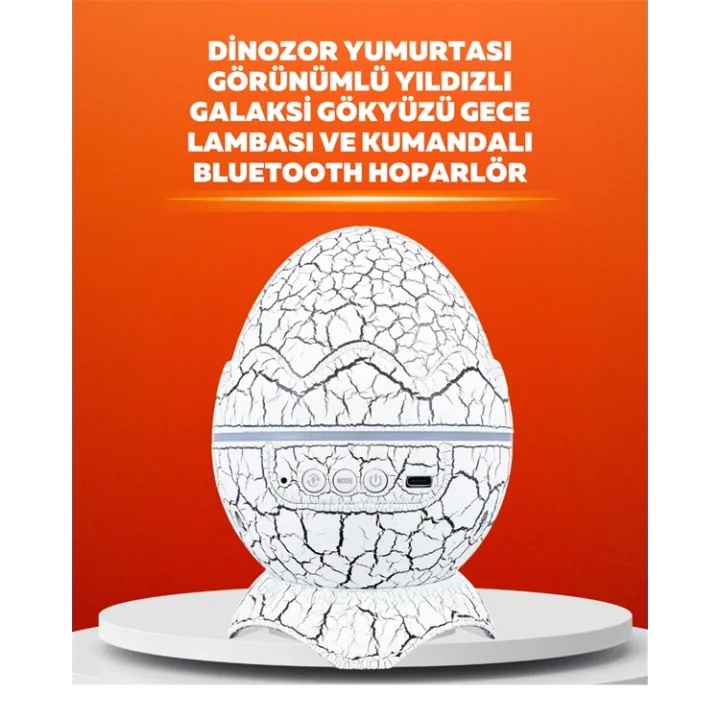 Mey İthalat® Dinozor Yumurtası Tasarımlı Projektörlü Gece Lambası