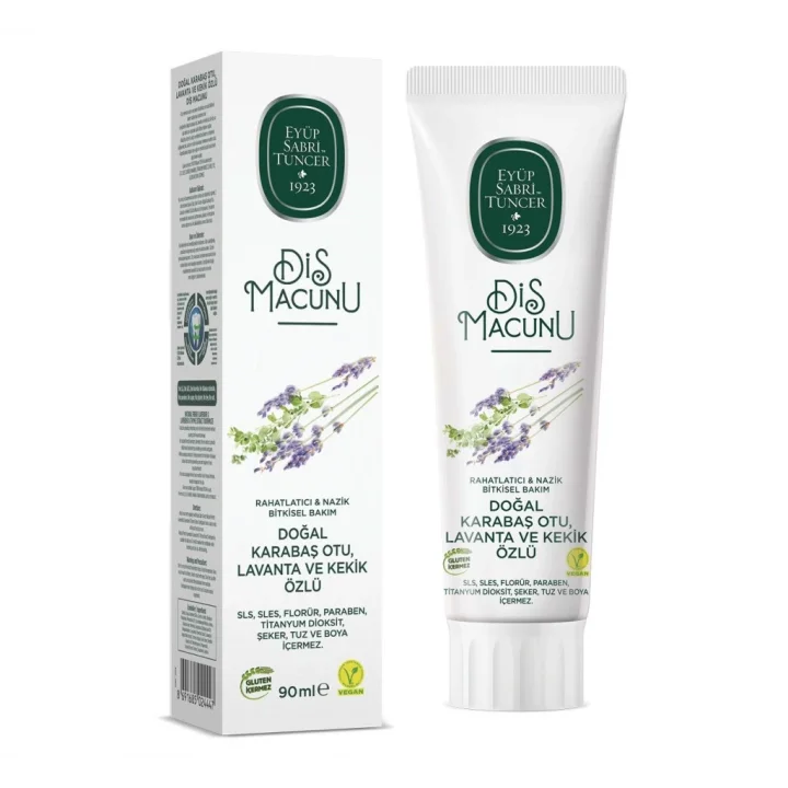 Mey İthalat®   Doğal Diş Macunu 90 Gr Karabaş Otu & Lavanta ve Kekik Özlü