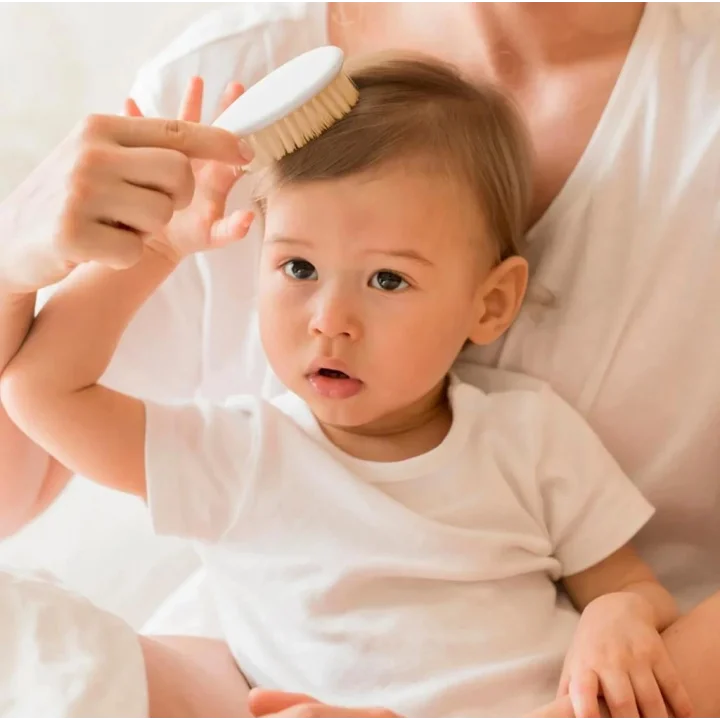 Mey İthalat®  Doğal Kıl Fırça Tarak Seti 519 Gri