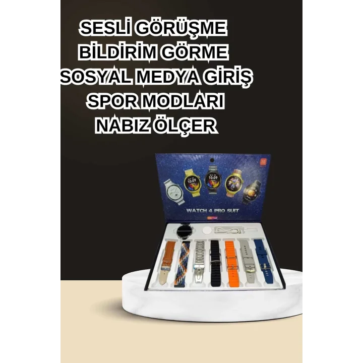 Mey İthalat® Dokunmatik Akıllı Saat Yeni Nesil Kulaklık Kampanyası Bluetooth Bağlantılı ANC Özelliği