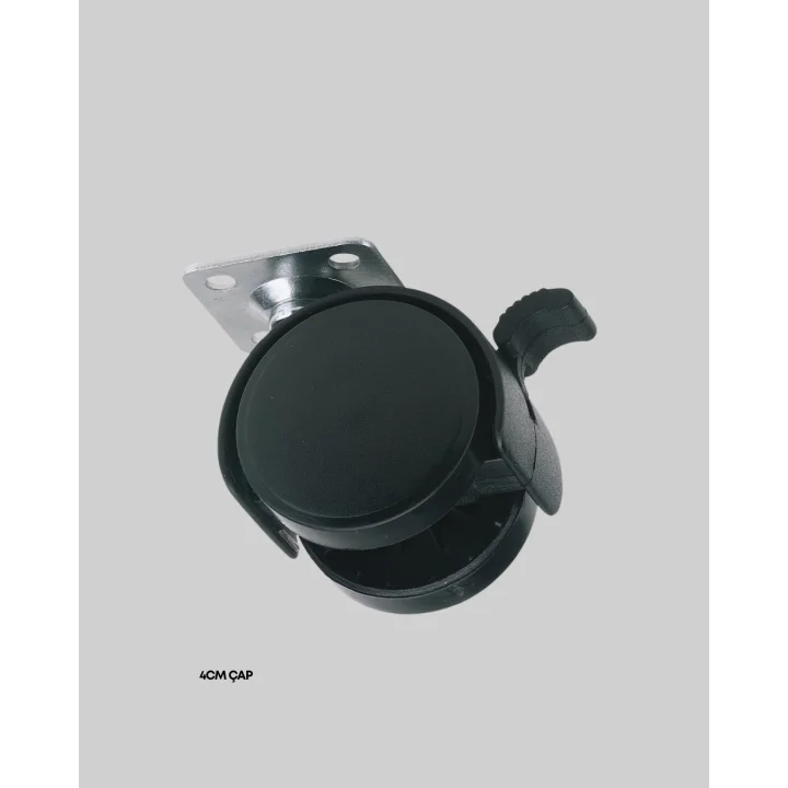 Mey İthalat® Dolap ve Raflar İçin 4 cm Kilitli Tekerlek Tekli