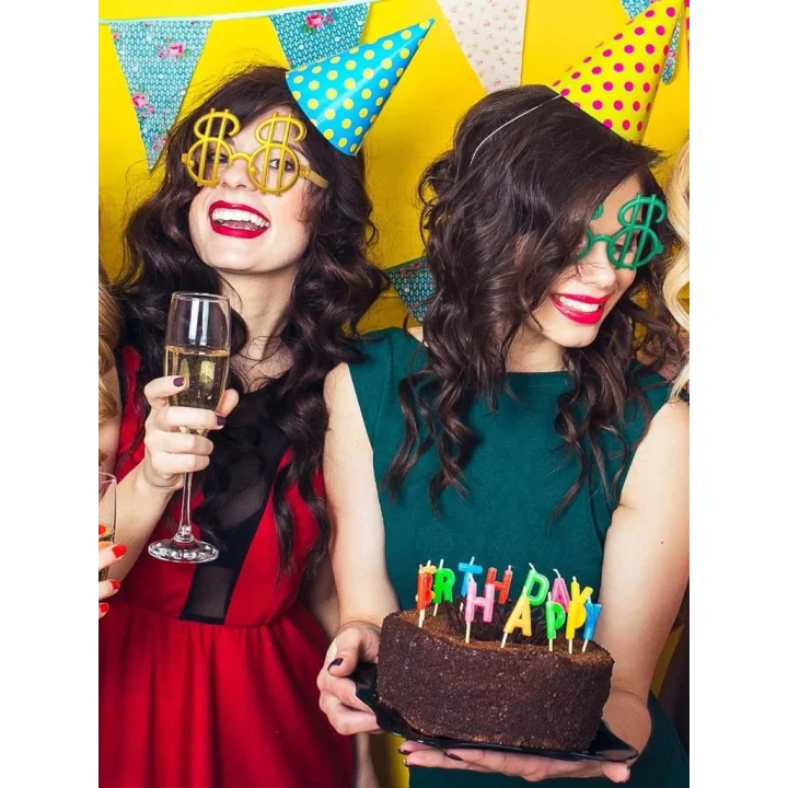 Mey İthalat® Dolar Şekilli Metalize Parti Gözlüğü 6 Adet