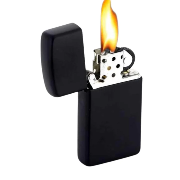 Mey İthalat® Doldurulabilir Siyah Benzinli Çakmak Metalik