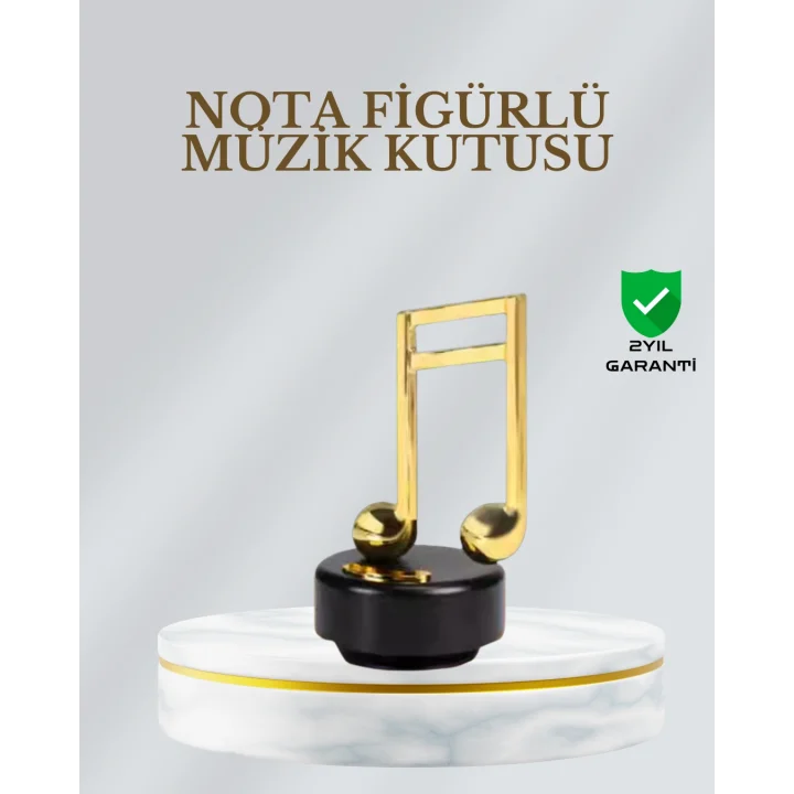 Mey İthalat® Dönen Nota Figürlü Müzik Box Işıltılı Dekoratif Tasarım