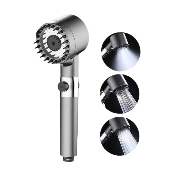 Mey İthalat® Duş Başlığı Profesyonel Masaj Başlıklı 3 Modlu Yeni Nesil Masaj Uçlu Su Tasarruflu
