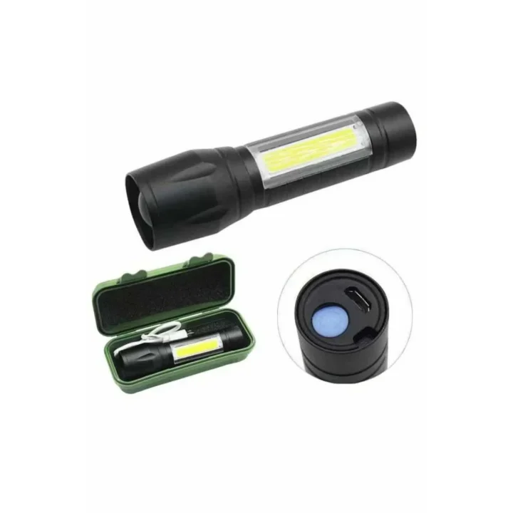 Mey İthalat® EL Feneri Uzun Menzilli Usb Şarj Edilebilir Kamp Lambası