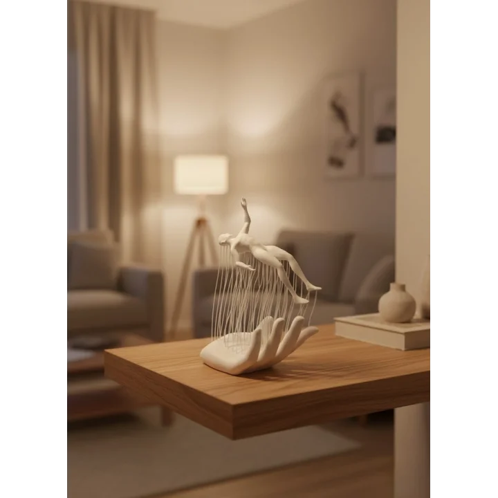 Mey İthalat® El İnsan Figürü Beyaz Modern Soyut Tasarım Salon ve Ofis Dekorasyonu