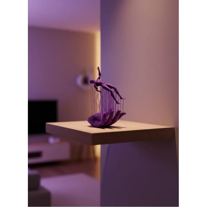Mey İthalat® El İnsan Figürü Mor Modern Sanatsal Biblo Soyut Tasarım Salon ve Ofis Dekoru