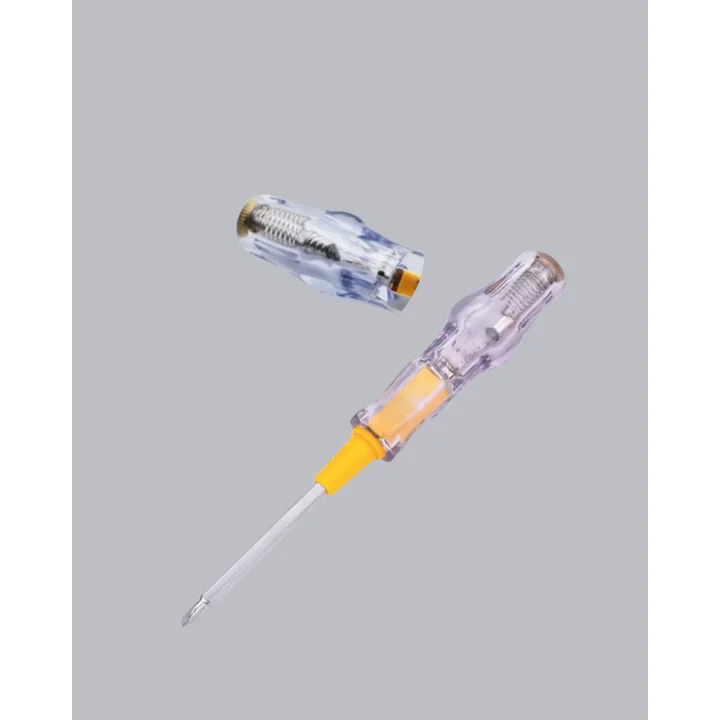 Mey İthalat® Elektrik Test Kalemi Neon Işıklı Nikel Kaplama 110-220V Dirençli