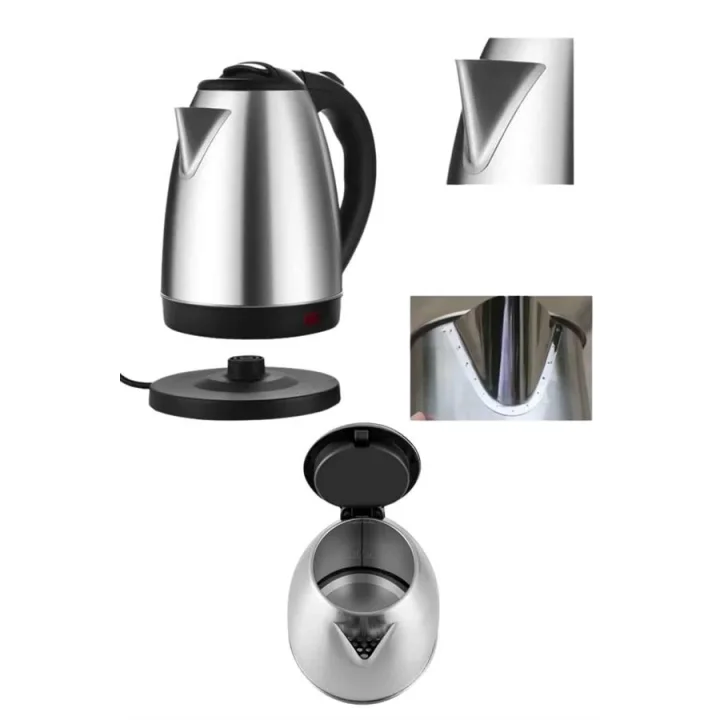 Mey İthalat® Elektrikli Paslanmaz Çelik Su Isıtcı Çelik Kettle 1.8 Lt. Uzun Ömürlü