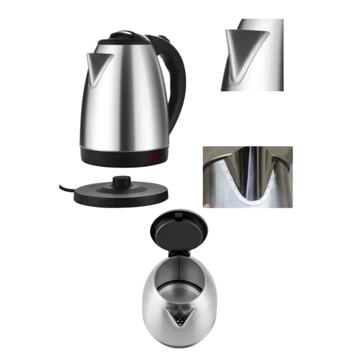 Mey İthalat® Elektrikli Paslanmaz Çelik Su Isıtcı Çelik Kettle 1.8 Lt. Uzun Ömürlü