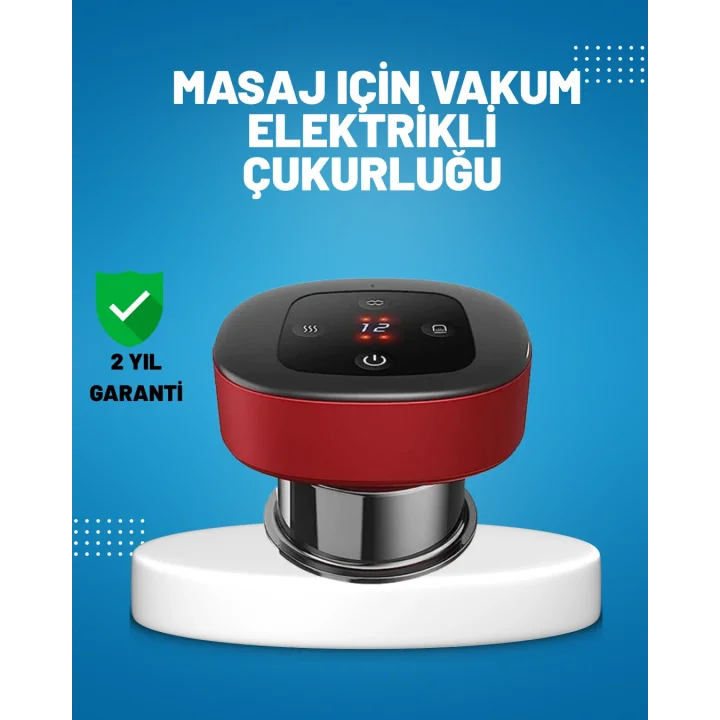 Mey İthalat® Elektrikli Vakumlu Çukurluk Masaj Aleti Isıtmalı ve Kırmızı Işıklı Terapi Seti
