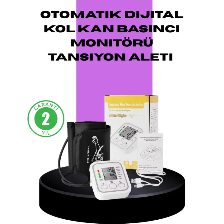 Mey İthalat® Elektronik Tansiyon Ölçer LCD Dijital Ekranlı