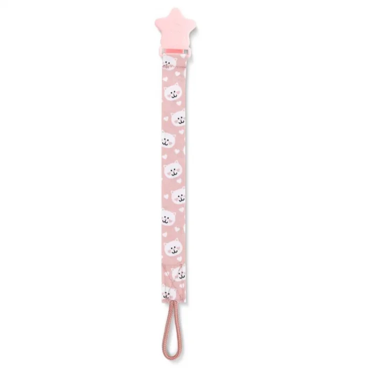 Mey İthalat®  Emzik Tutacağı Desenli 427 Pembe Ayıcık