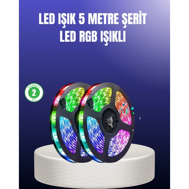 Mey İthalat® Enerji Tasarruflu RGB Şerit LED 5 Metre