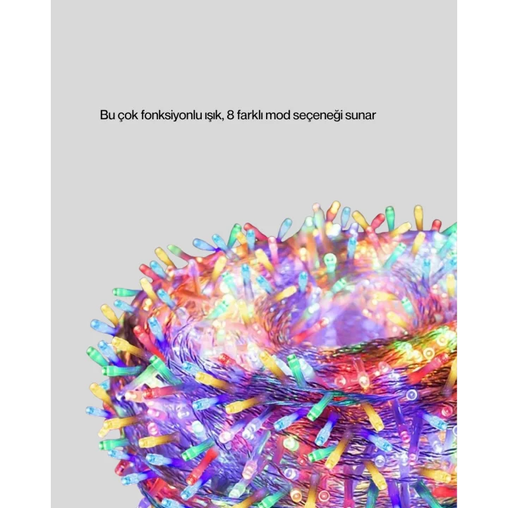 Mey İthalat® Enerji Tasarruflu Şeffaf Kablo 5 m 50 LED Dekor Işık