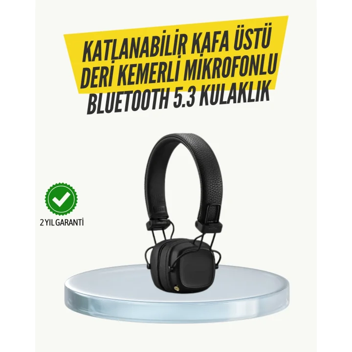 Mey İthalat® Ergonomik Konforlu Kablosuz Kulak Üstü Bluetooth Kulaklık