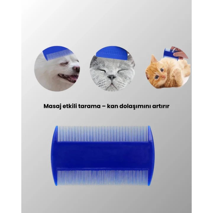 Mey İthalat® Evcil Hayvan Bakımı İçin Dayanıklı ve Çok Amaçlı Tarak Seti (4 Parça)
