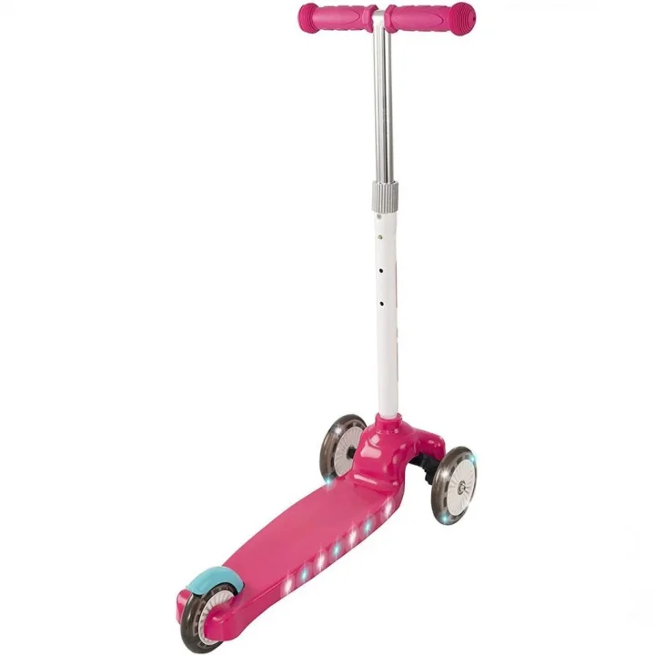 Mey İthalat® Işıklı Move N Groove Pembe Üç Tekerlekli Scooter