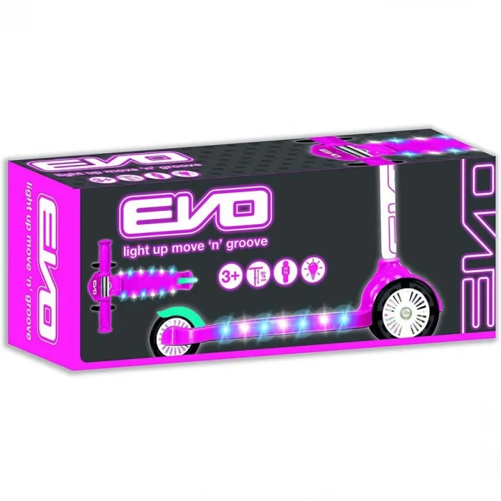 Mey İthalat® Işıklı Move N Groove Pembe Üç Tekerlekli Scooter