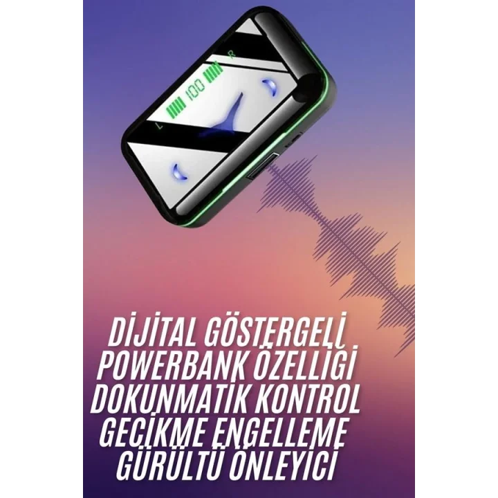 Mey İthalat® Extra Bass Kablosuz Kulaklık Işıklı Bluetooth Kulaklık Powerbank Özellikli