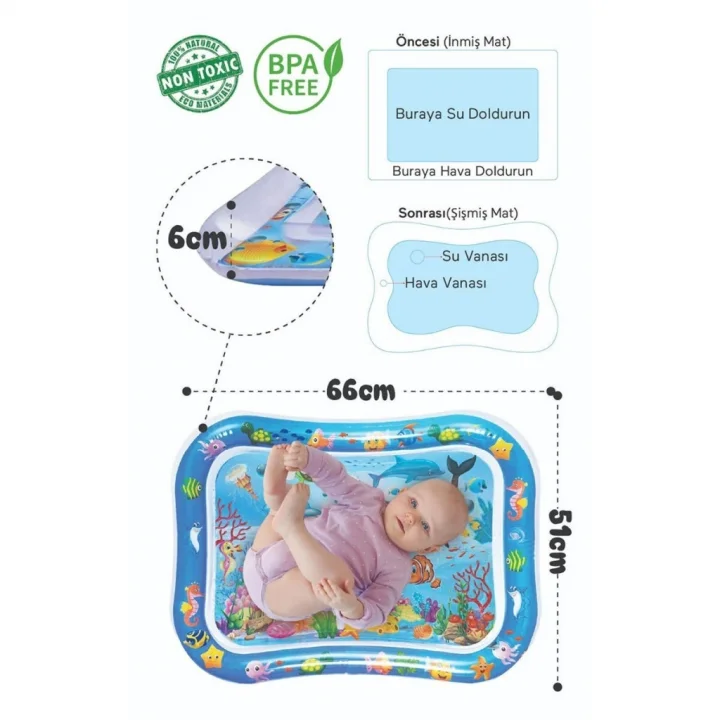 Mey İthalat® FP3240 BEBEK SU OYUN MATI SİYAH