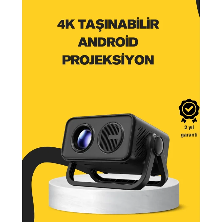 Mey İthalat® Full HD 1080P HDR Destekli Akıllı Projeksiyon Cihazı