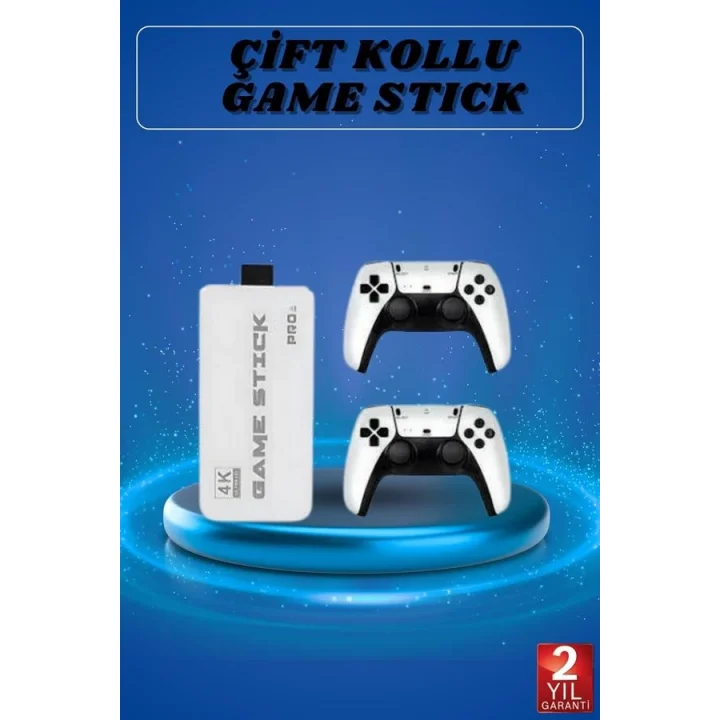 Mey İthalat® Game Stick 4K Retro Çift Kollu Atari Oyunlari +20000 Oyunlu Konsol Nostalji