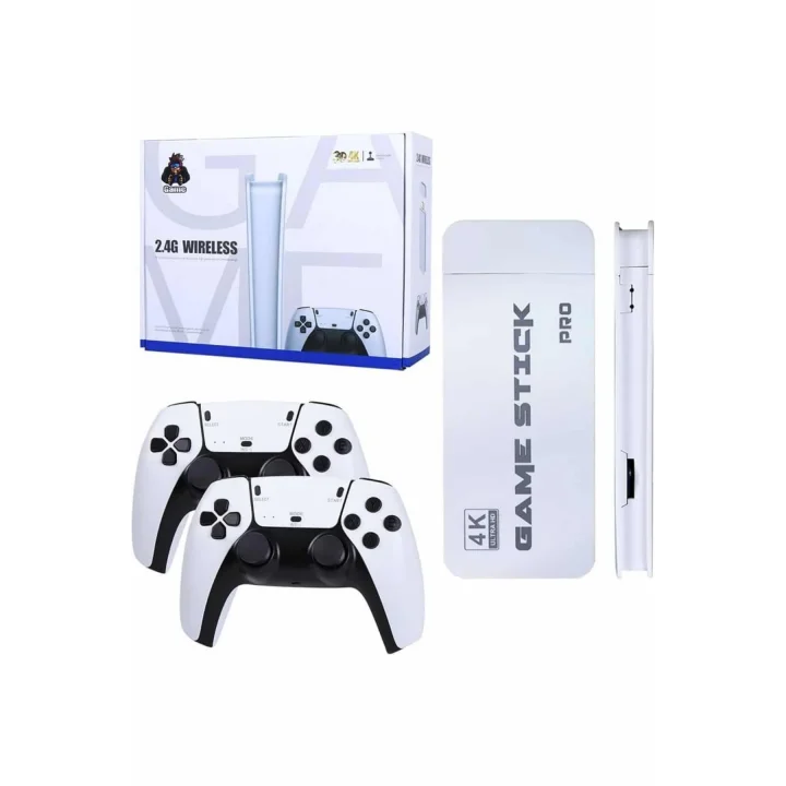 Mey İthalat® Game Stick 4K Retro Çift Kollu Atari Oyunlari +20000 Oyunlu Konsol Nostalji