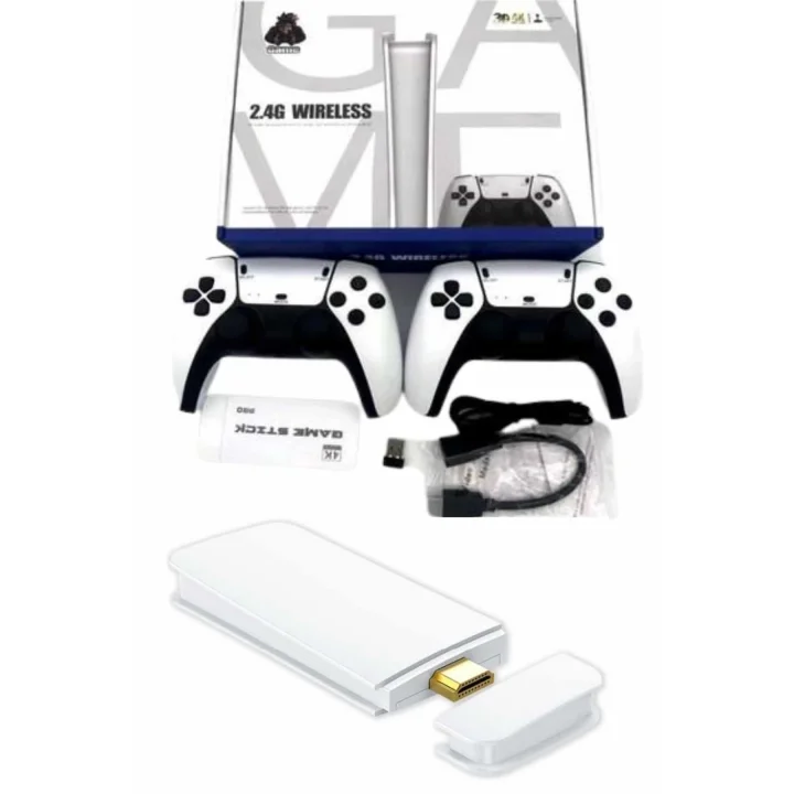 Mey İthalat® Game Stick 4K Retro Çift Kollu Atari Oyunlari +20000 Oyunlu Konsol Nostalji