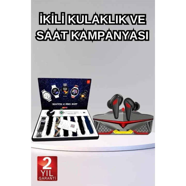 Mey İthalat® Gamer  Seti Bluetooth Kulaklık Ucuz Kaliteli Yeni Nesil Akıllı Saat