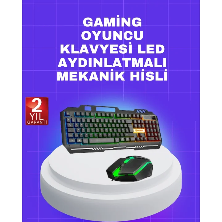 Mey İthalat® Gaming Klavye Mouse – Çatışmasız Tuş, Hızlı Tepki Süresi