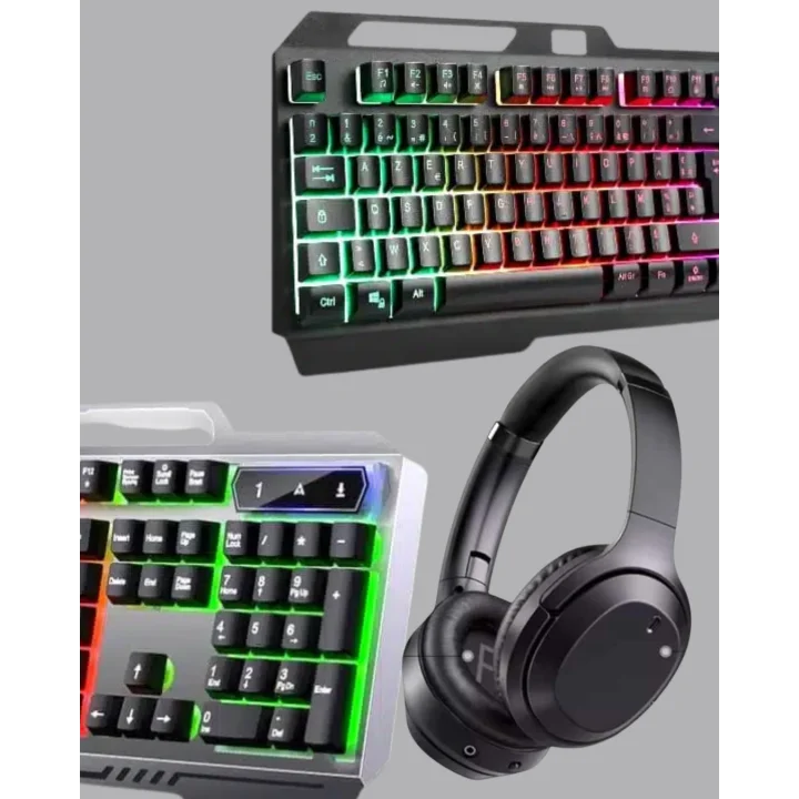 Mey İthalat® Gaming Set Işıklı Klavye Mouse + Bluetooth 5.2 Kulaklık  Paketi