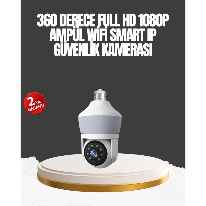 Mey İthalat® Gece Görüşlü Mobil Uygulamalı Akıllı Ampül Kamera