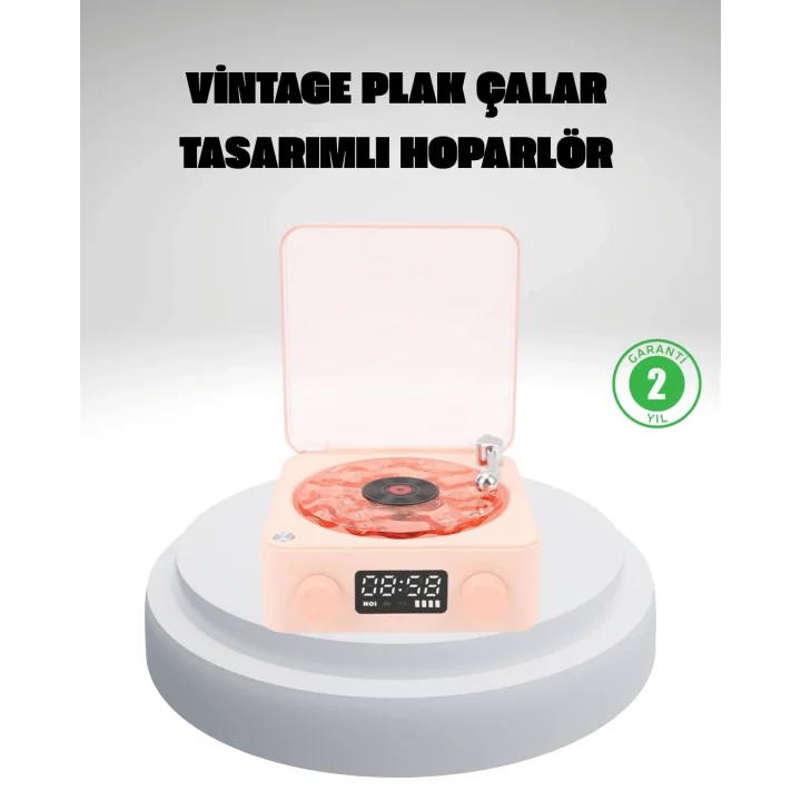 Mey İthalat® Gece Lambası Stereo Bluetooth Hoparlör Dijital Saat Su Dalgası Efektli 3-ü-1 Cihaz