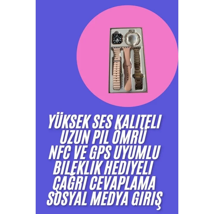 Mey İthalat® Genç Kızlara Özel Akıllı Saat 41 mm Çağrı Cevaplayabilen NFC ve GPS Uyumlu