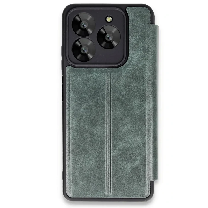 Mey İthalat®  General Mobile Era 30 Kılıf Flip Cover - Koyu Yeşil
