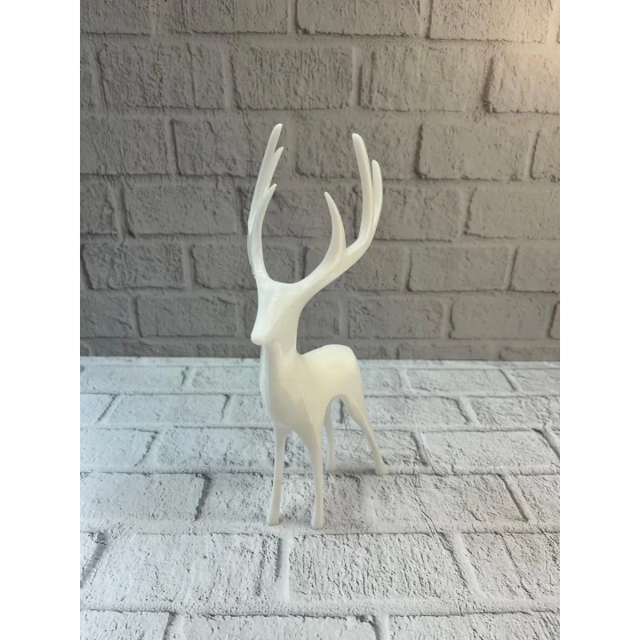 Mey İthalat® Geyik Figürü Beyaz Modern Salon ve Raf Dekoru