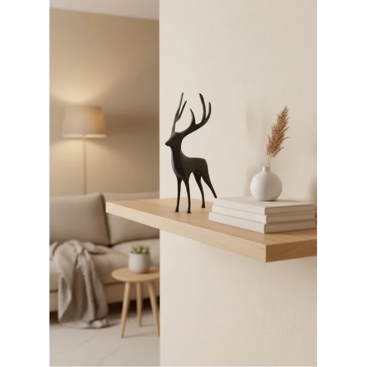 Mey İthalat® Geyik Figürü Gri Modern Salon ve Raf Dekoru