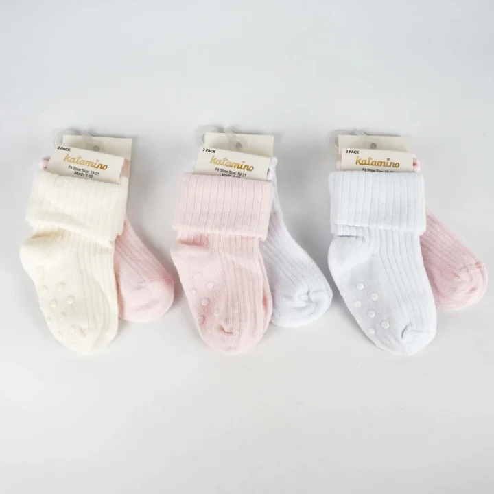 Mey İthalat®  Ginny 2li Absli Kız Bebek Soket Çorap K44109 (ADET FİYATIDIR)