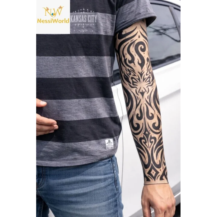 Mey İthalat® Giyilebilir Kol Dövmesi Çorap Dövme 3D Baskılı Kol Bacak Dövme 2 Adet Model 11