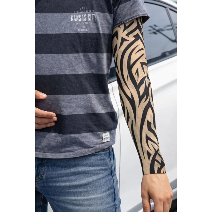 Mey İthalat® Giyilebilir Kol Dövmesi Çorap Dövme 3D Baskılı Kol Bacak Dövme 2 Adet Model 2