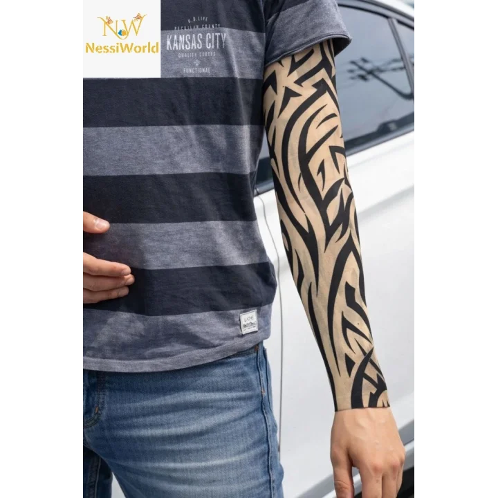 Mey İthalat® Giyilebilir Kol Dövmesi Çorap Dövme 3D Baskılı Kol Bacak Dövme 2 Adet Model 2