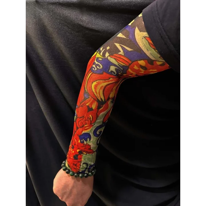 Mey İthalat® Giyilebilir Kol Dövmesi Çorap Dövme 3D Baskılı Kol Bacak Dövme 2 Adet Model 4