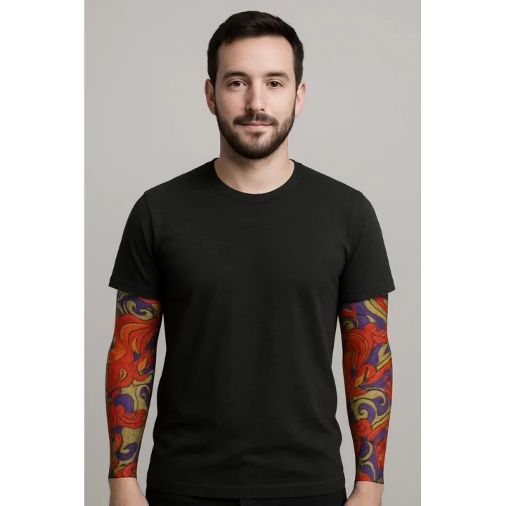 Mey İthalat® Giyilebilir Kol Dövmesi Çorap Dövme 3D Baskılı Kol Bacak Dövme 2 Adet Model 4