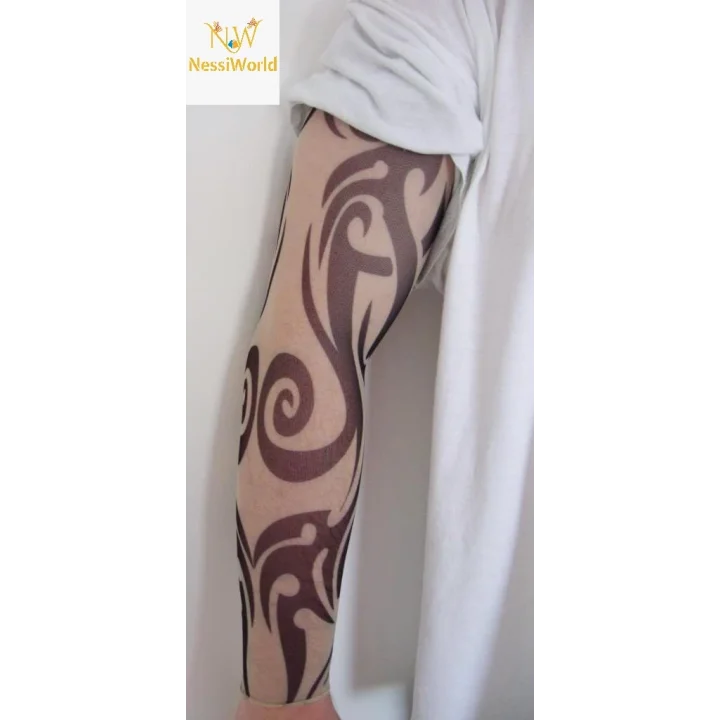 Mey İthalat® Giyilebilir Kol Dövmesi Çorap Dövme 3D Baskılı Kol Bacak Dövme 2 Adet Model 6