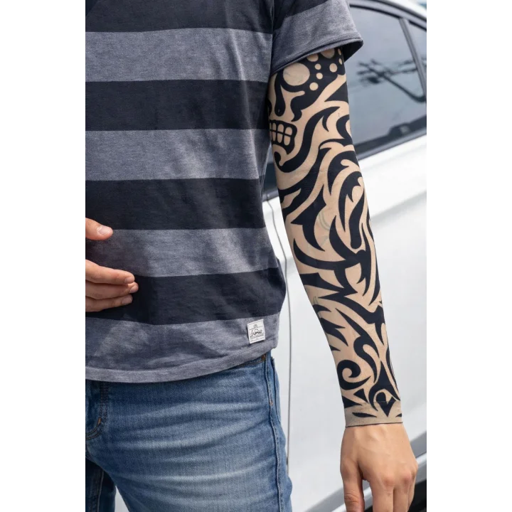 Mey İthalat® Giyilebilir Kol Dövmesi Çorap Dövme 3D Baskılı Kol Bacak Dövme 2 Adet Model 9