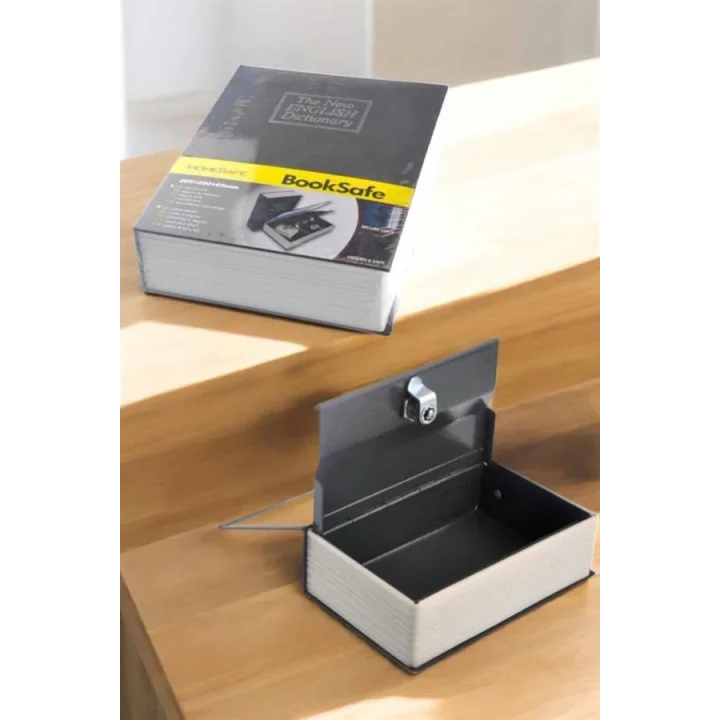 Mey İthalat® Gizli Kasa İngilizce Sözlüğü Kitap Görünümlü Anahtarlı Gizli Mini Çelik Kasa Kilitli