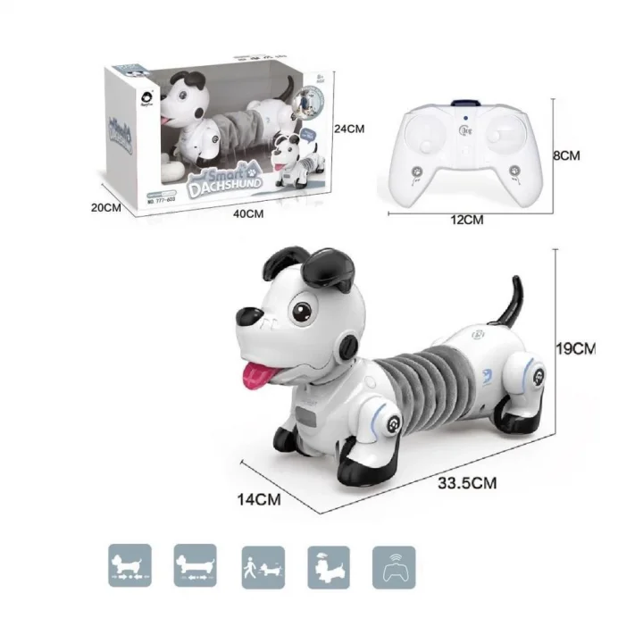 Mey İthalat® GL-777-603 Uzaktan Kumandalı Işıklı ve Sesli Sevimli Akıllı Köpek -Vardem Oyuncak